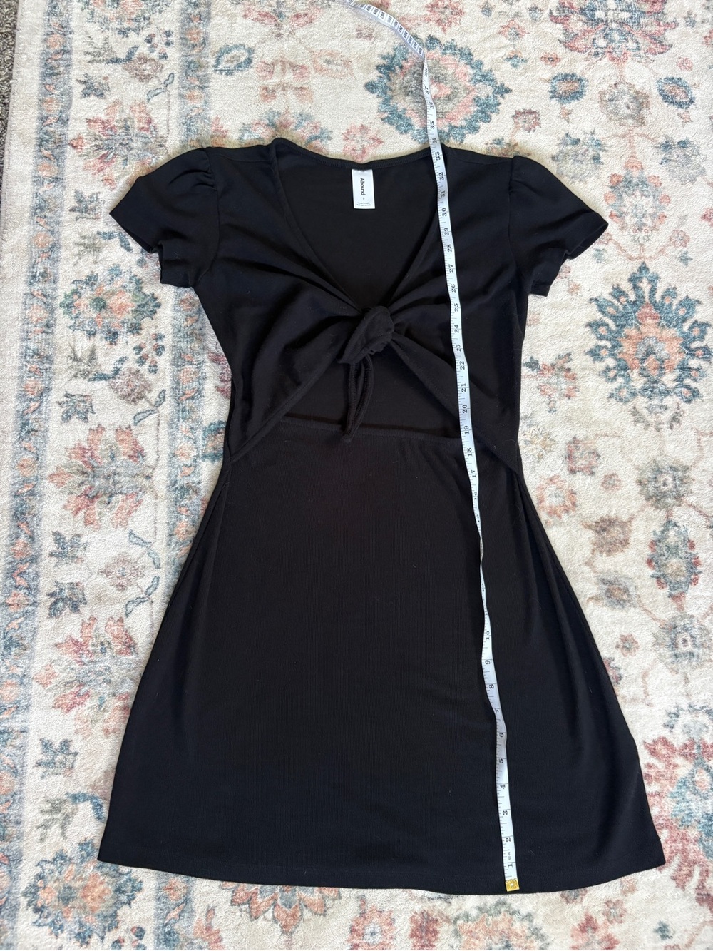 Abound Tie Front Mini Dress- Black